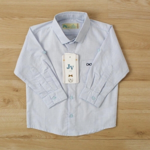 CAMISA MANGA LARGA DE NIÑO  COLOR CELESTE _1