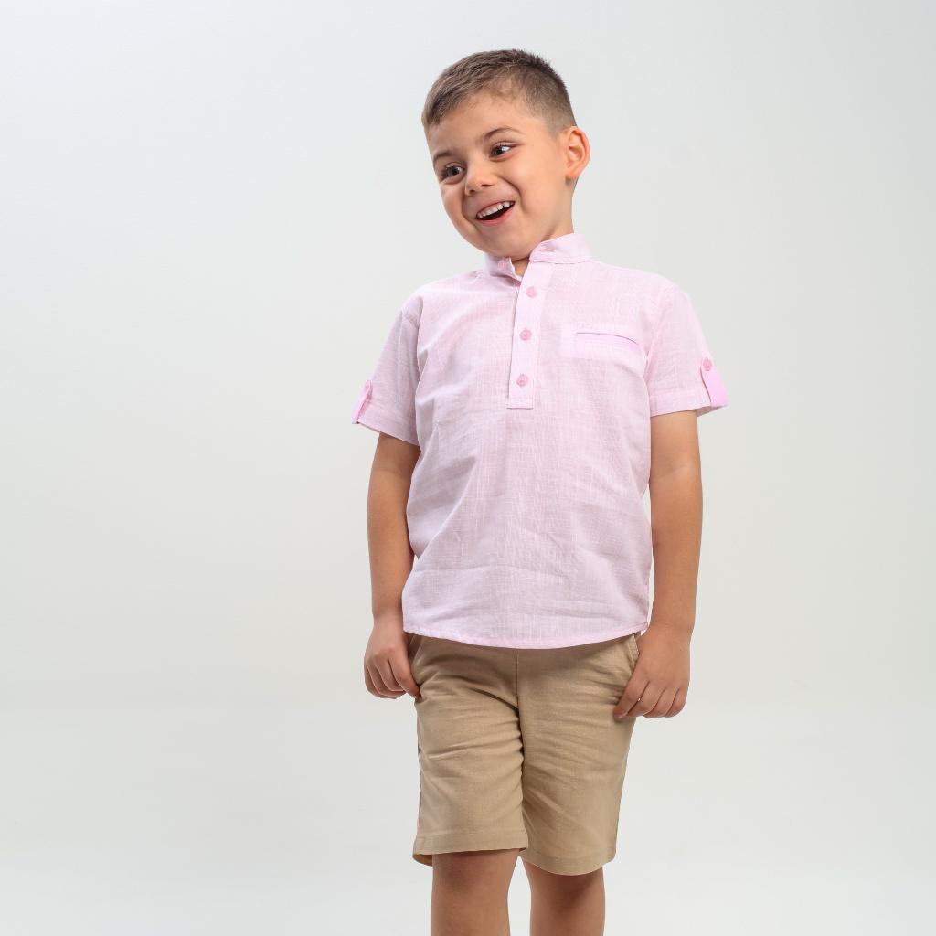 CAMISA MC CON CUELLO LIKI LIKI ROSADA 001275 - JVKIDS