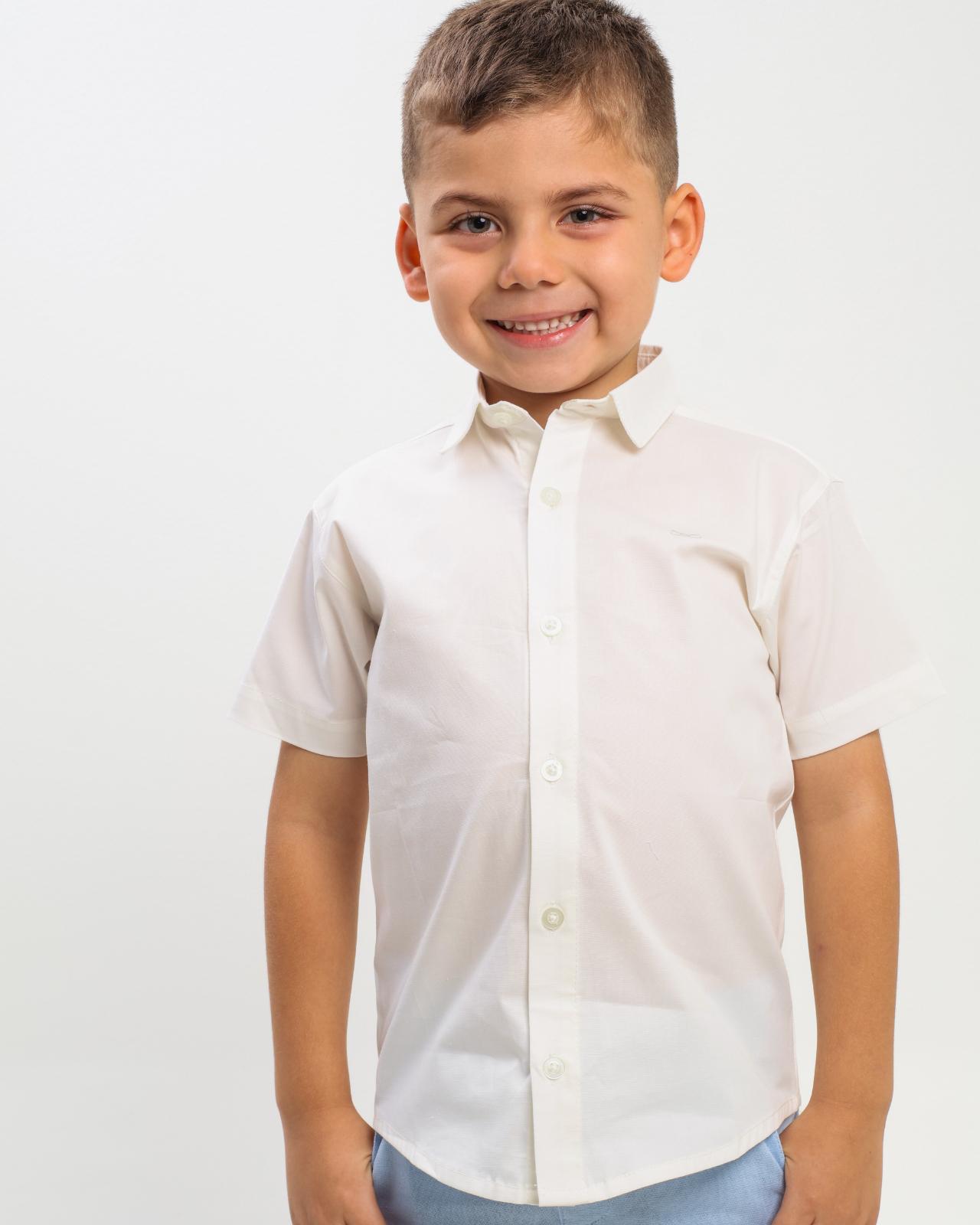 CAMISA MC POPELINA BEIGE 002902 - JVKIDS