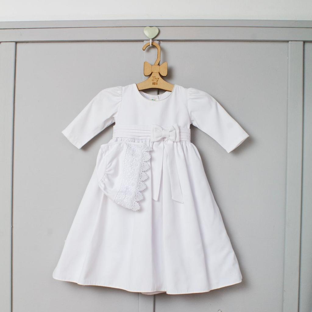VESTIDO LARGO DE NIÑA MANGA LARGA COLOR BLANCO CON MOÑO_1