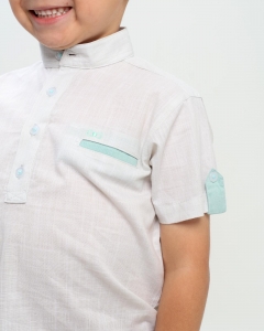 CAMISA MC CON CUELLO LIKI LIKI BLANCA X VERDE  001276_2
