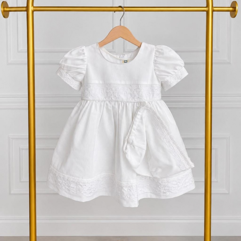 VESTIDO DE BAUTIZO BLANCO PARA NIÑA CON BORDADO _1