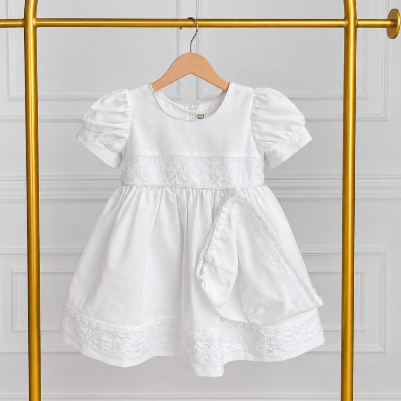 VESTIDO DE BAUTIZO BLANCO PARA NIÑA CON BORDADO _1