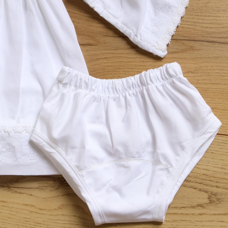 VESTIDO DE BAUTIZO BLANCO PARA NIÑA CON BORDADO _3