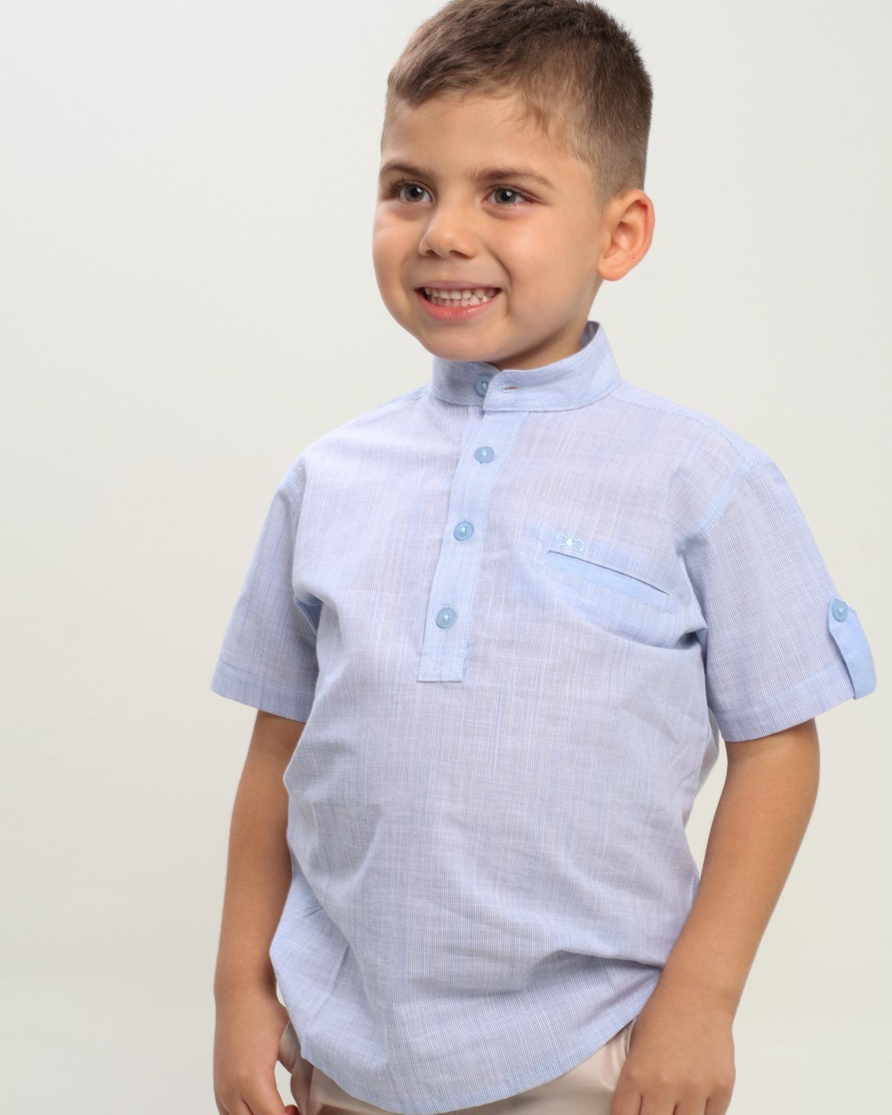 CAMISA CUELLO LIKI MC AZUL 001274 - JVKIDS