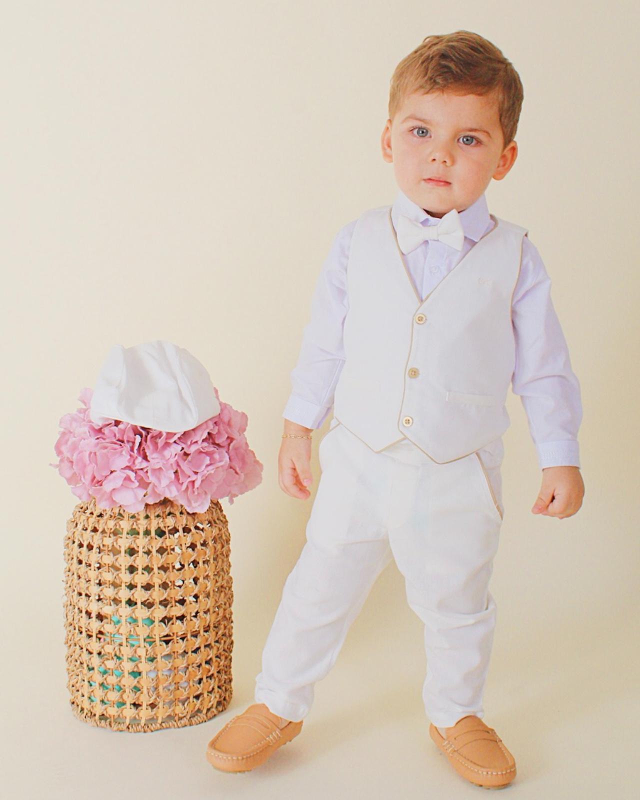 CONJUNTO CHALECO BEIGE 000727 - JVKIDS